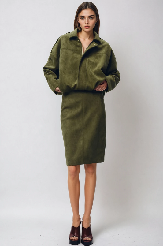 Colette | Suede Jacket | Groen