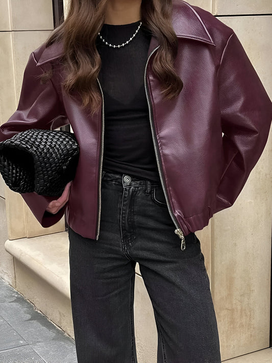 Julia | Leren bomberjas