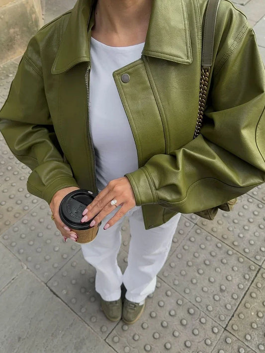 Félicienne | Oversized Leren Jas