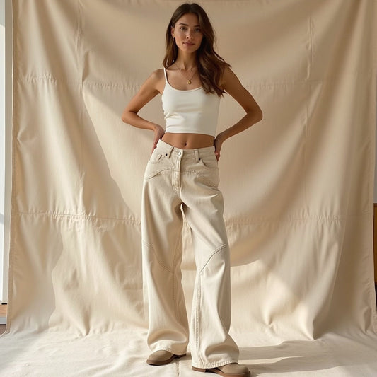 Félicité | Beige Flared Broek